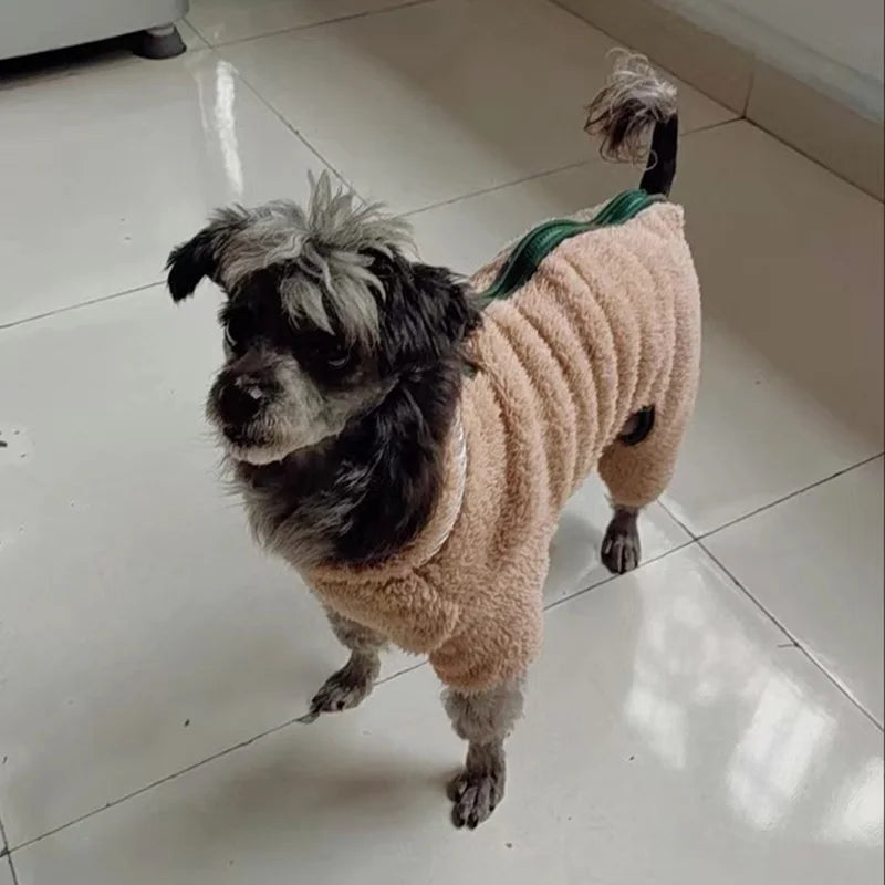 Towable Pet Jumpsuit with Buckle Winter Warm Puppy Dog Suit Clothes for Small Dogs Yorkshire Shih Tzu Overalls Clothing