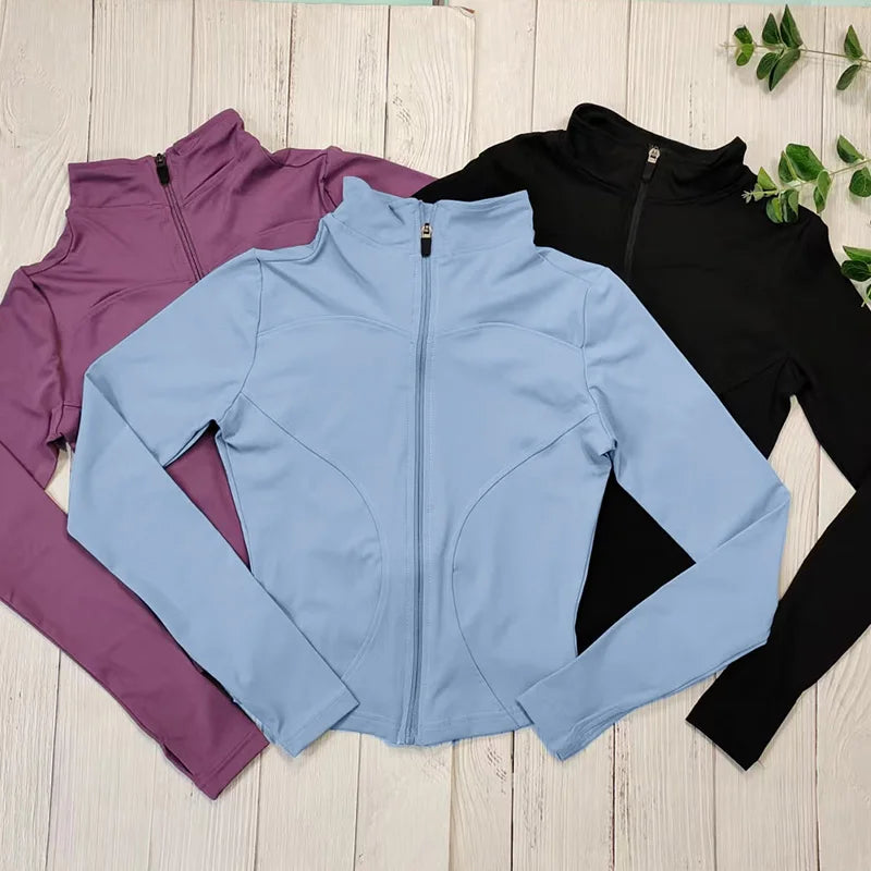 MXLLINA Zipper Horse Riding Jacket Tops Equestrian Competition Base Layer Women Long Sleeve Coat Equestrian Training Shirts