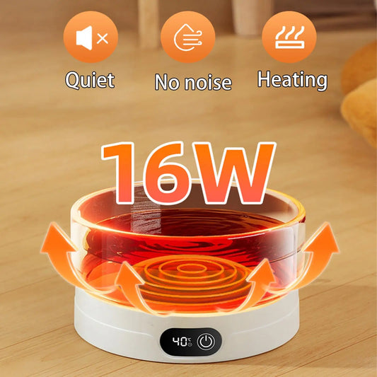 Heated Cat Dish 4 Temperature Settings Winter Pet Drinking Plate Thermal Heated Water Bowl for Chickens Ducks Birds Animals Dogs