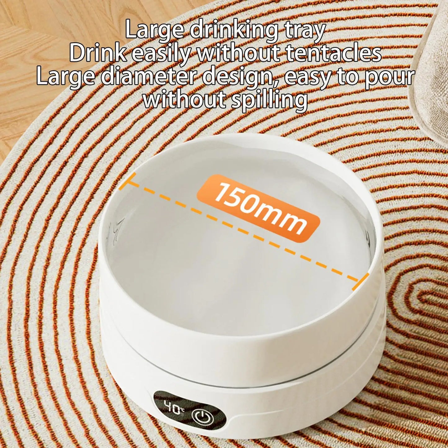 Heated Cat Dish 4 Temperature Settings Winter Pet Drinking Plate Thermal Heated Water Bowl for Chickens Ducks Birds Animals Dogs