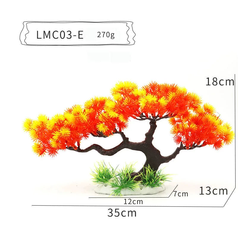 Aquarium Ornaments Simulation Plants Fish Tank Landscaping Decorations Plastic Water Plants Flowers Trees  Accessories