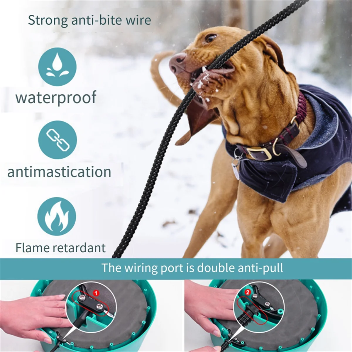 A59T Heated Pet Bowl - 3.2L for Dog Cats, Heated Pets Bowl, Outdoor Water Bowl for Chicken Duck Squirrel US Plug