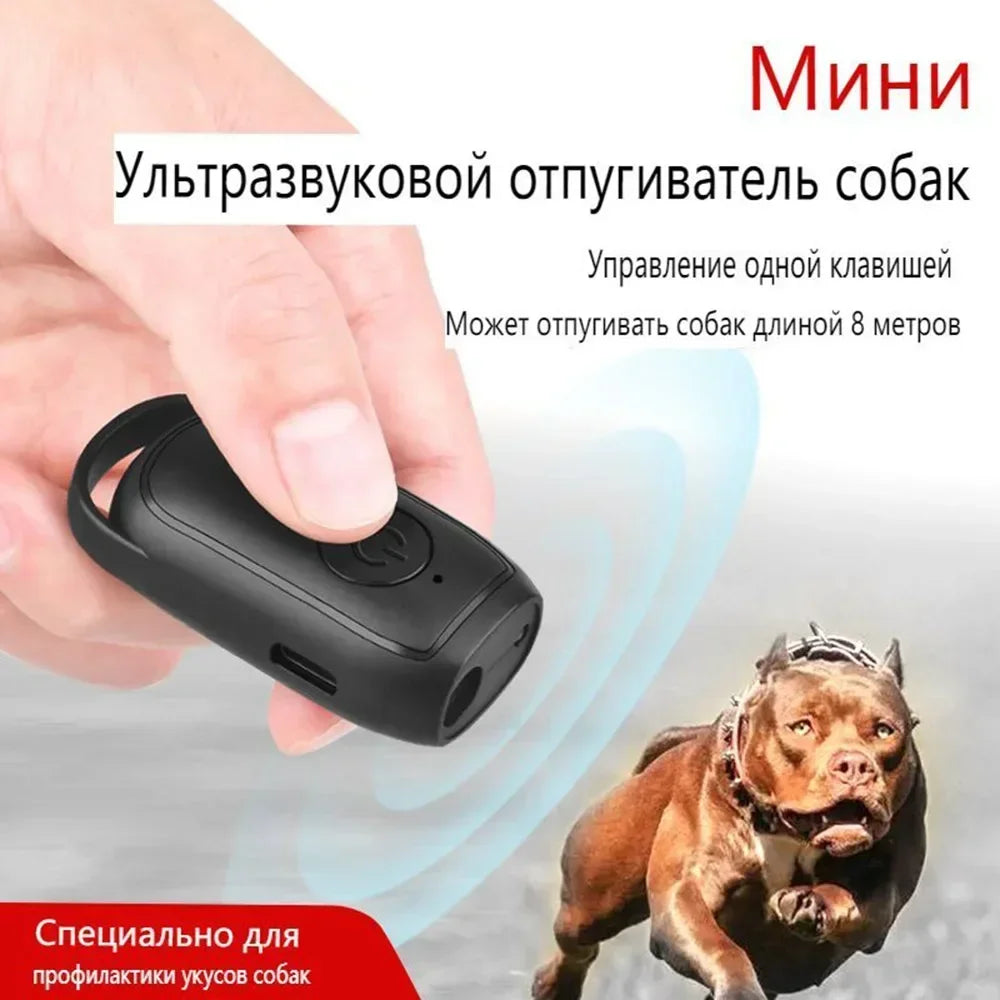 Mini Dog Deterrent Electronic Dog Repeller Ultrasonic Dog Repeller with LED Effective for Dogs Anti-barking Training Device