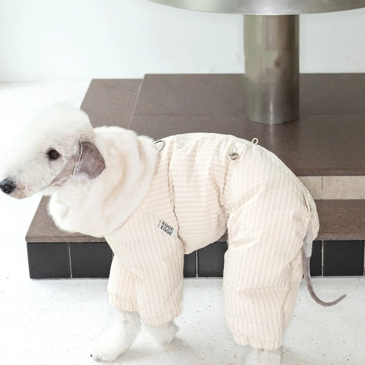 Thick Plaid Down Coat for Dogs in Winter Waterproof Windproof Grey Warm 4-leg Mink Fur Collar Puffer Jacket for Italy Greyhound