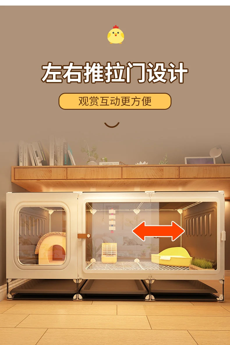 Large Quail Cage with 2-Tier Wire Floor & Droppings Tray, Ventilated Chicken Coop Foldable Breeding Box Educational Kids Project