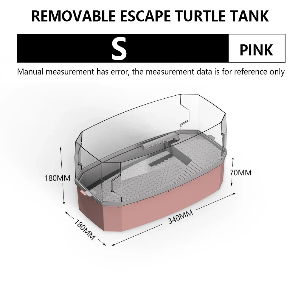 Reptile Turtle Vivarium Box with Basking Platform Tortoises Aquarium Tank Transparent Anti-Escape Cage Home Aquariums