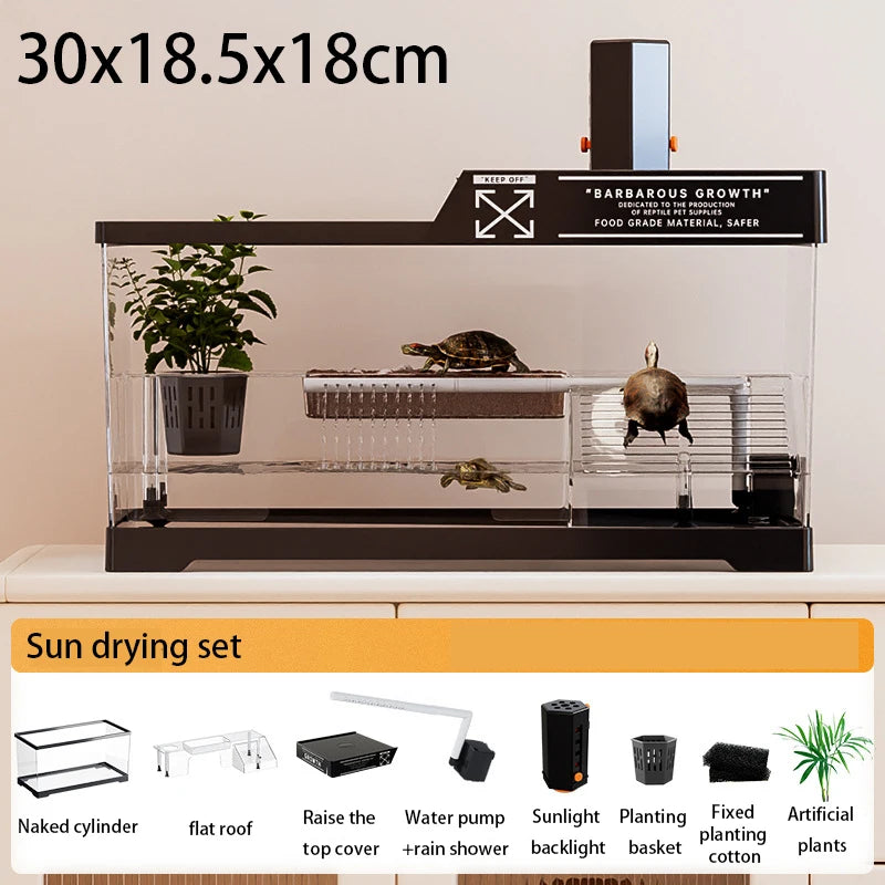 Reptile Terrariums Desktop Ecological Tank Amphibious Transparent Landscaping Terrariums Turtle Tarantulas Geckos Breeding Box