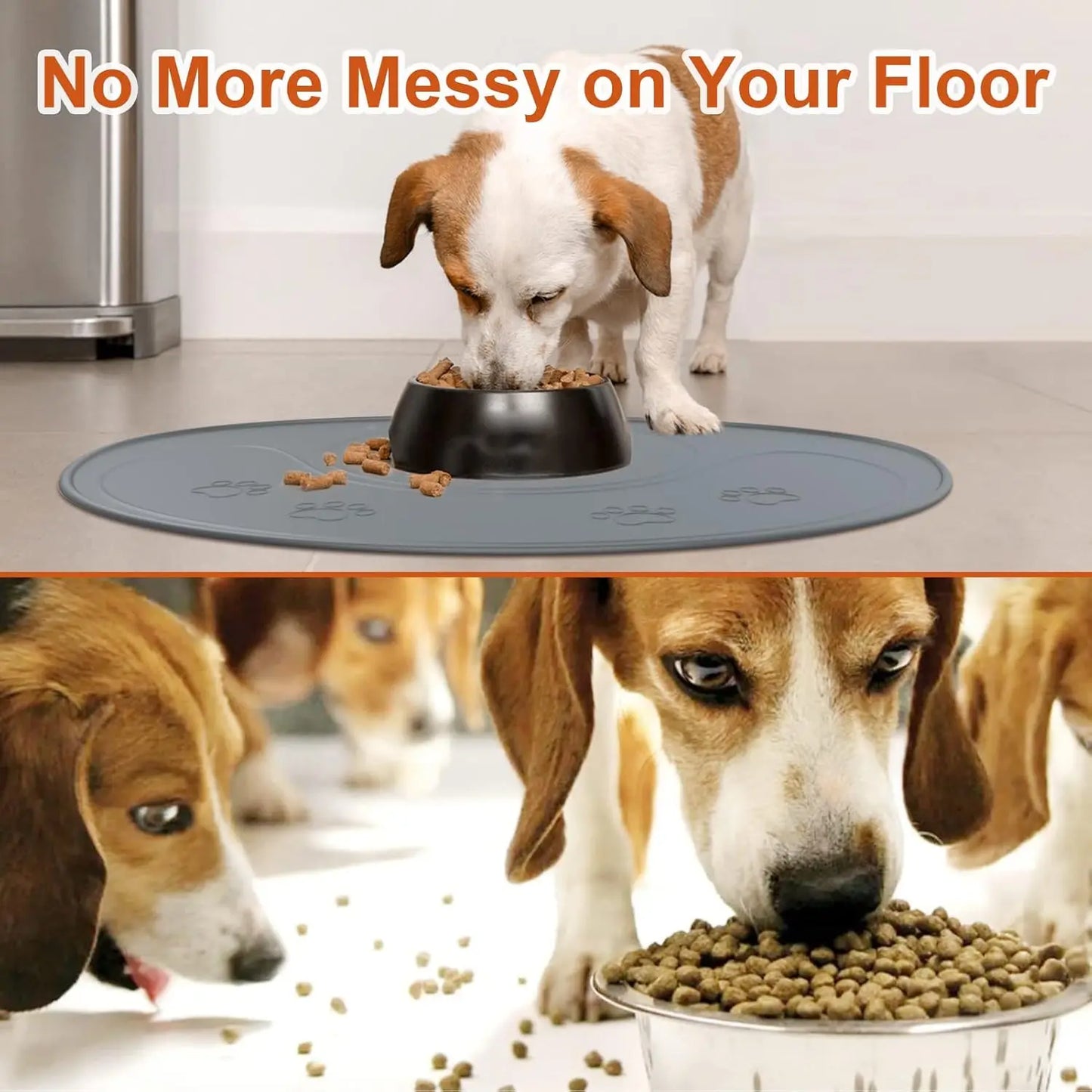 NPET Waterproof Silicone Dog Food Mat for DF10 Dog Fountain, Slip Resistant Dishwasher Safe Pet Feeding Mat,(28" x 2 1.26")