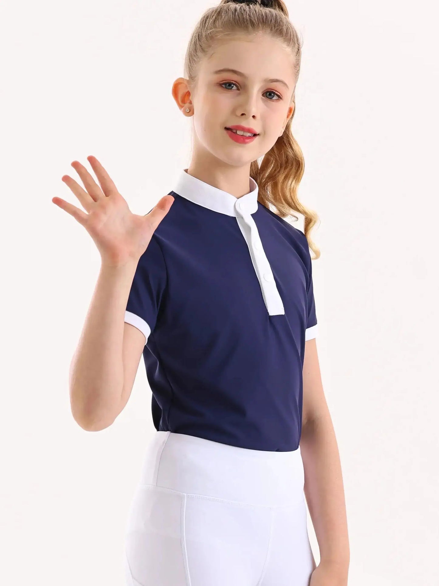 Summer Children's Short sleeved Equestrian T-shirt Children's Equestrian Clothing Summer Short sleeved shirt Quick drying High elastic