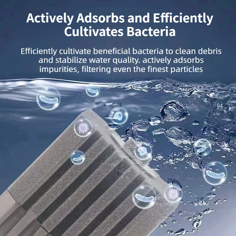 Big Aquarium Sponge Filter For Fish Tank Air Pump Skimmer Biochemical Sponge Filter With Media Ball Aquarium Bio Filter