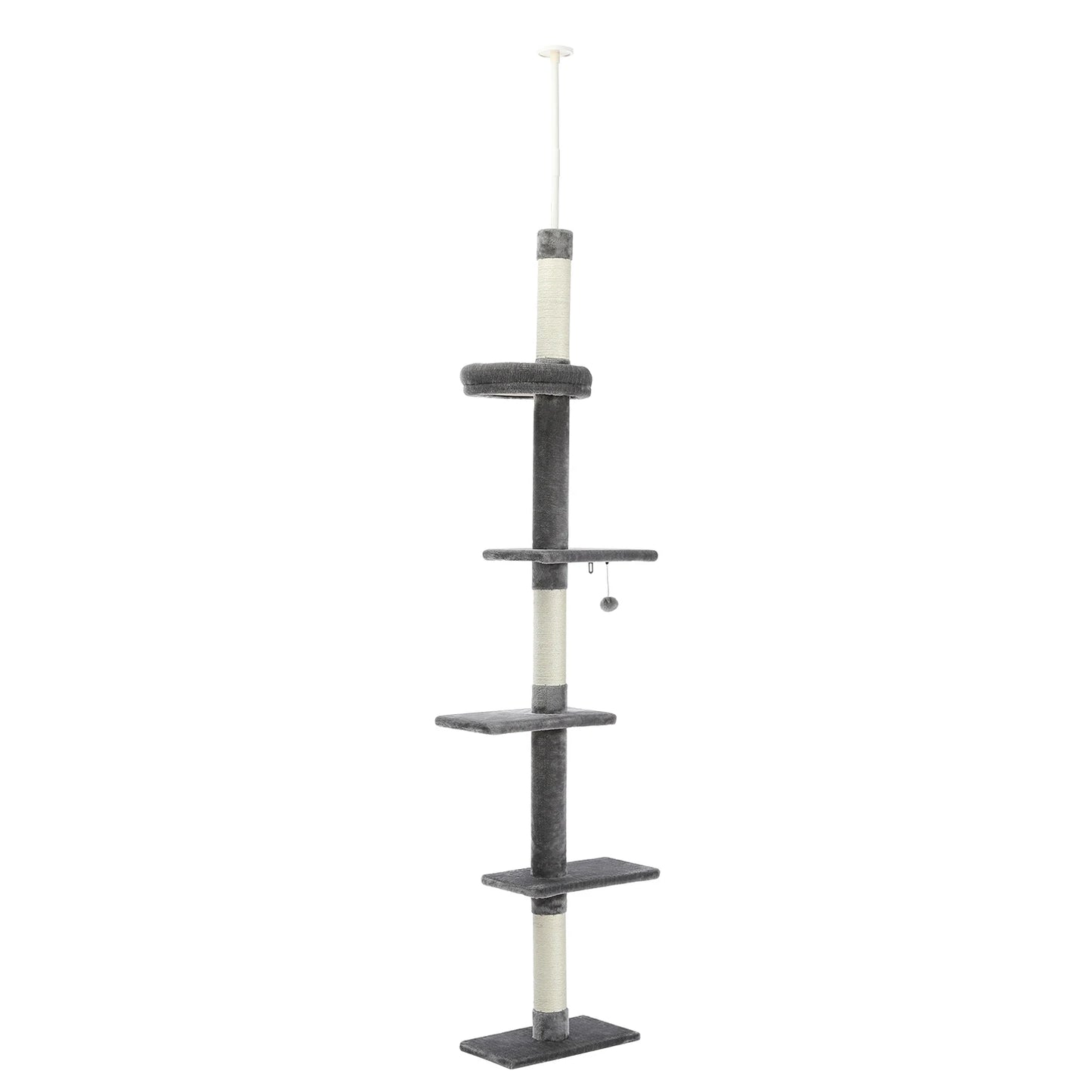 Adjustable Floor-to-Ceiling Vertical Cat Tree Tower Stable Tall Cat Climbing Tree Cat Kittens Cat Toy Suitable for Indoor Cats