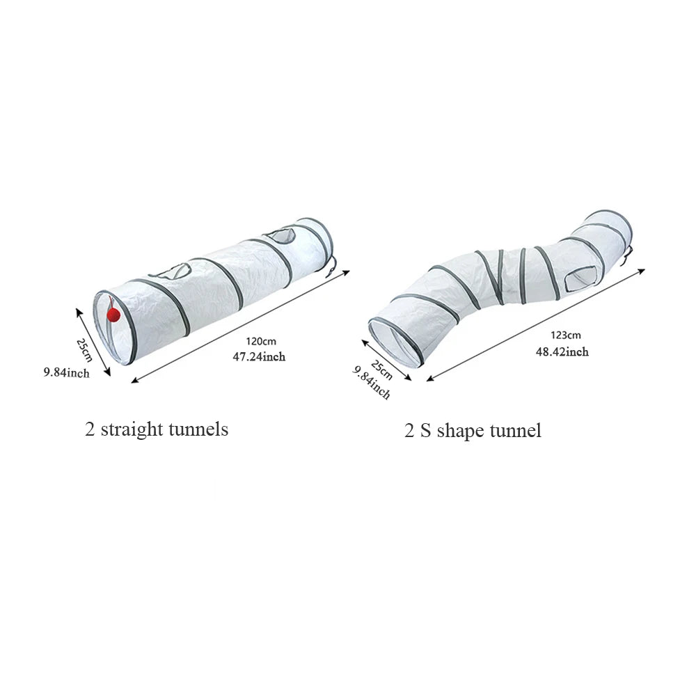 White Cat Tunnel Pet Supplies Funny Kitten Toys Foldable Toys For Cats Pet Training Interactive Fun Toy Play Tunnel Tube
