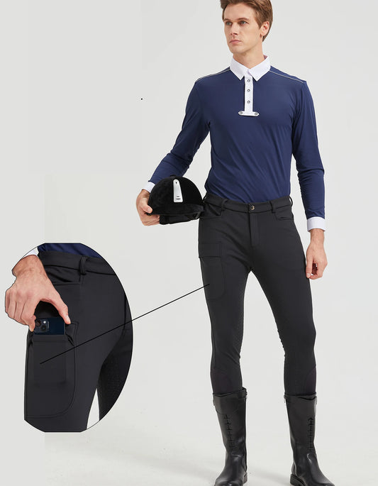 Professional Men's Equestrian Pants Full Silicone Anti-Slip Horse Riding Sports Pants Elastic Quick-Dry Horseback Riding Pants Men's