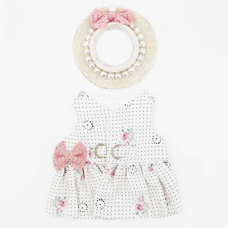 Fashion Rabbit Guinea Pigs Clothes Romantic Rose Princess Dress Set for Little Animals Bunny Chinchillas Suit Rabbit Supplies