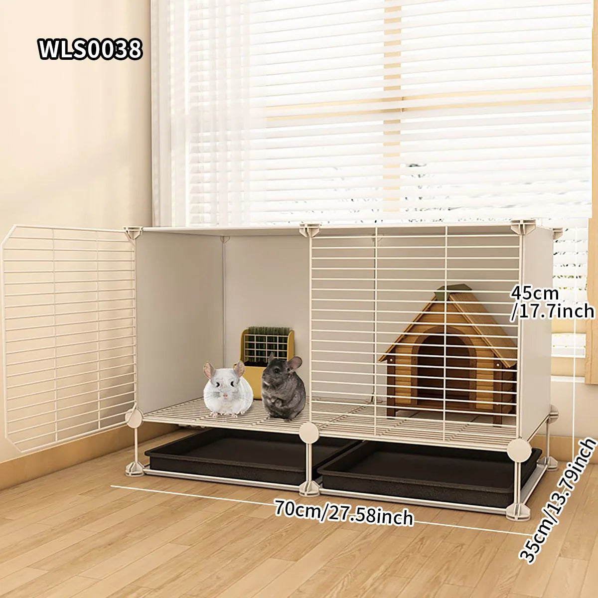 Small Animal Cage for Home Use  with Toilet, Large Rabbit Cage, Sugar Glider Breeding Squirrel Cage with Tray