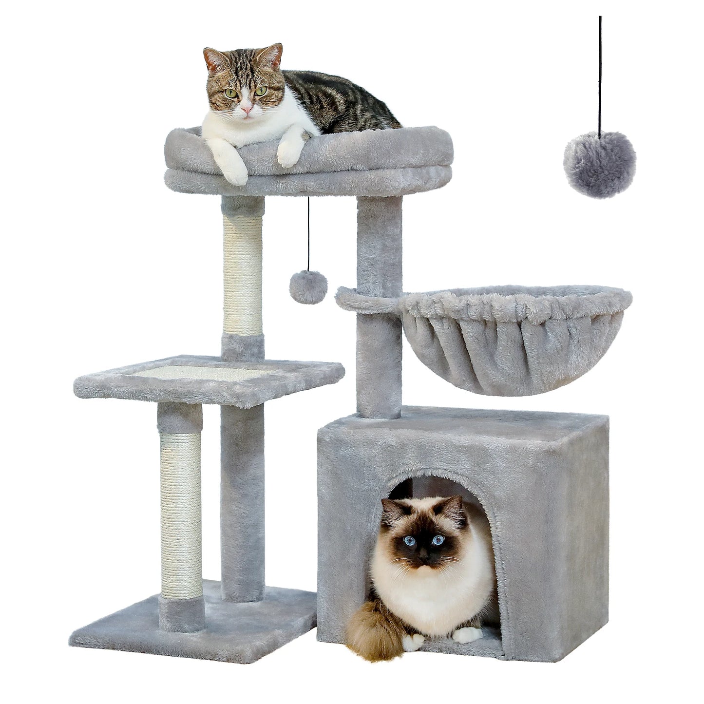 Cat tree Cat Tower for Indoor Cats Cat Activity Tree with Cat Scratching Posts Big Hammock and Removable Top Perch