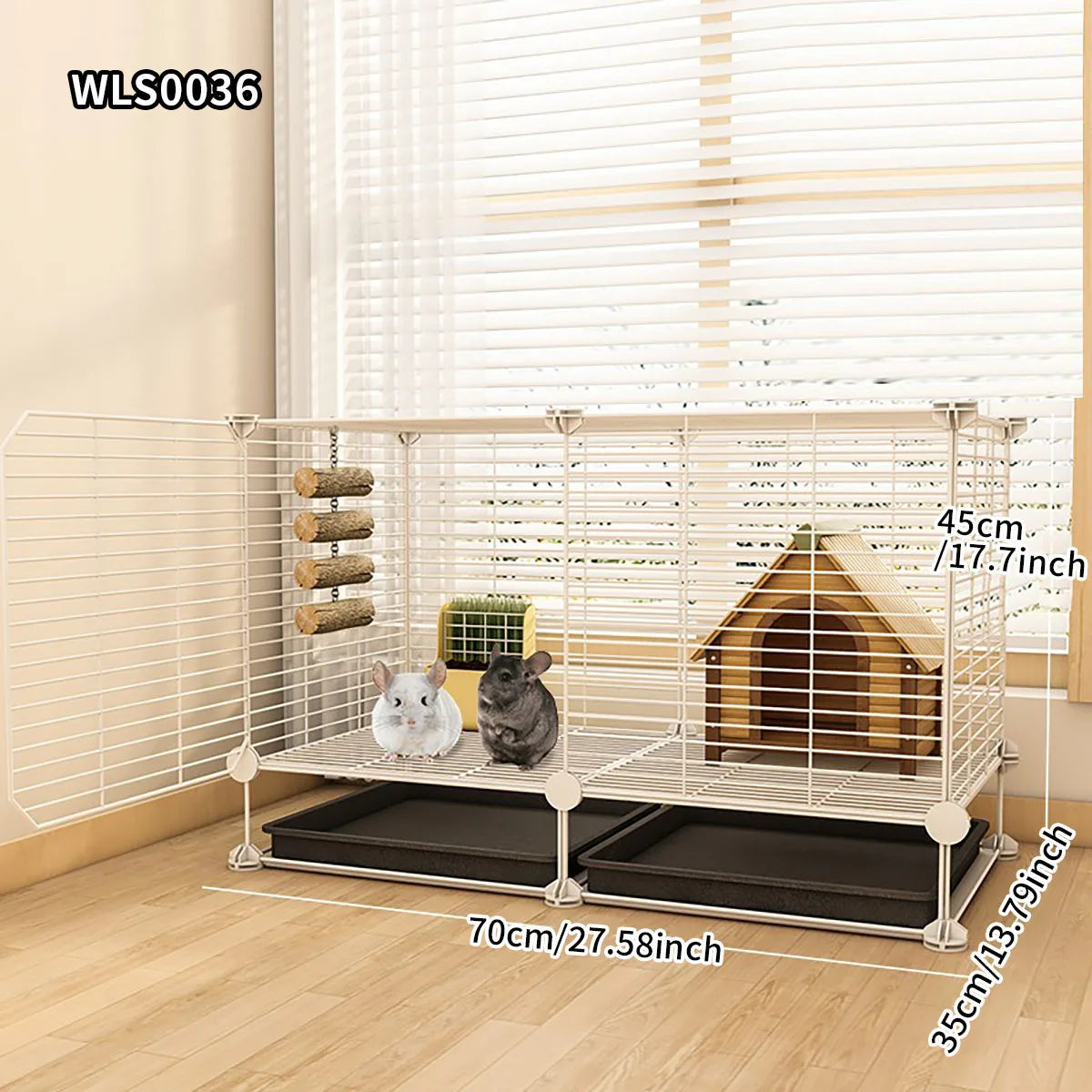 Small Animal Cage for Home Use  with Toilet, Large Rabbit Cage, Sugar Glider Breeding Squirrel Cage with Tray