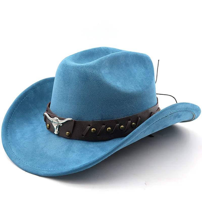 New Western Cowboy Hats Vintage Roll Brim Gentleman Cowgirl Jazz Hat Holidays Party Cosplay Hat
