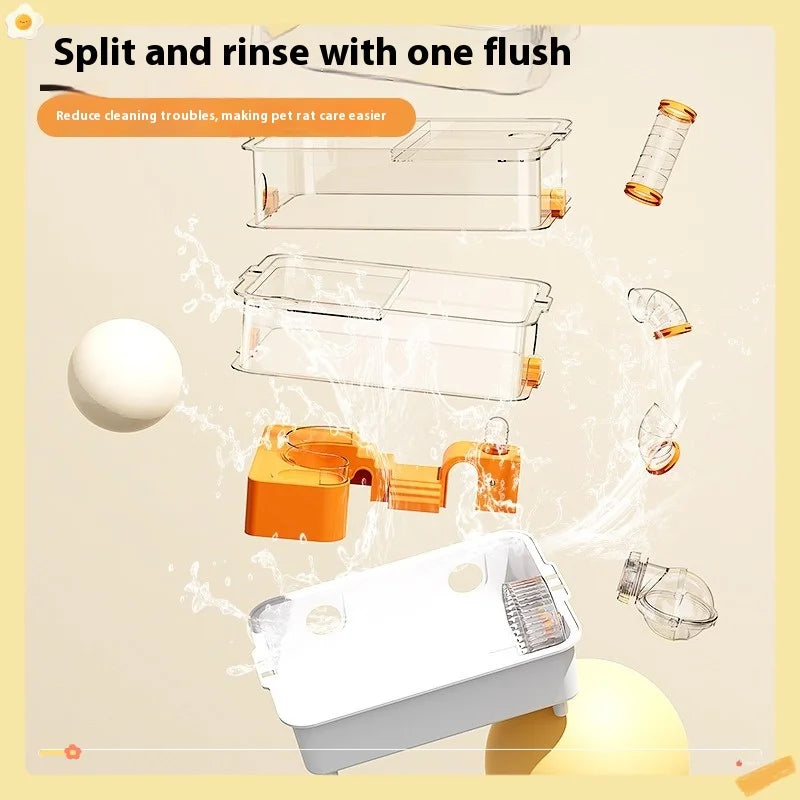 Hamster Cage Large Luxury Villa Three-layer Acrylic Panoramic Transparent Golden Bear Special Nest