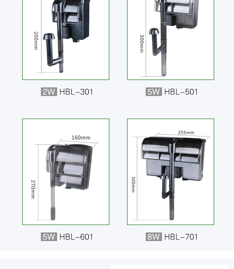 Aquarium Filter External Hanging Filter Pump Fish Tank Water Pump Waterfall Maker Water Circulation Filter Aquarium Accessories