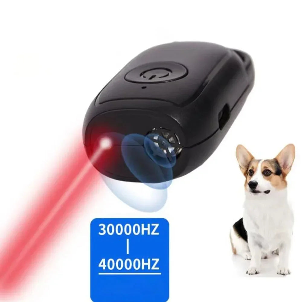 Mini Dog Deterrent Electronic Dog Repeller Ultrasonic Dog Repeller with LED Effective for Dogs Anti-barking Training Device