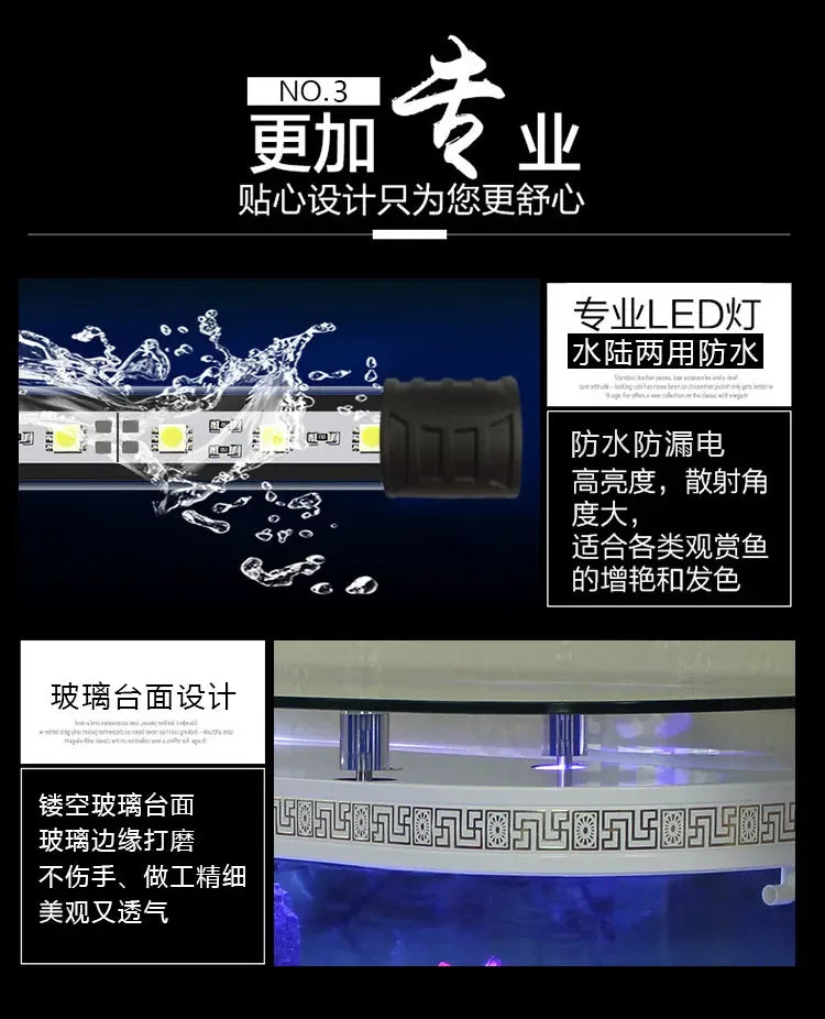 European Fish Tank Aquarium TV Cabinet Ecological Change Water Floor Type
