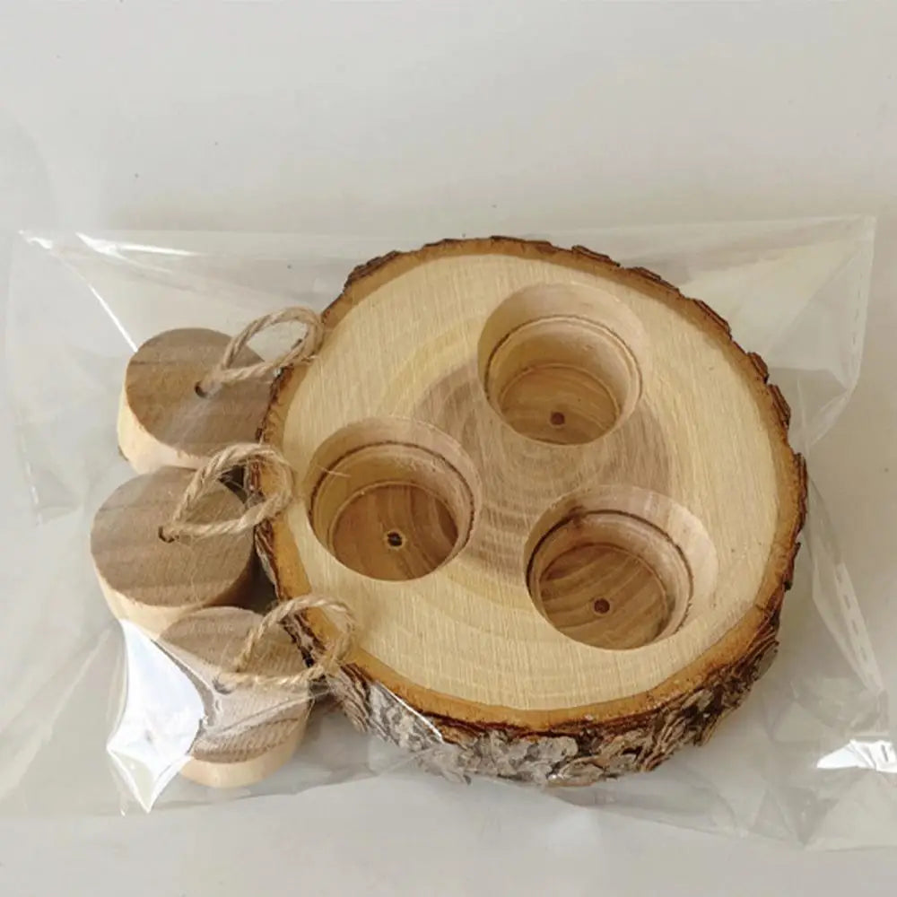 Pet Interactive Snuffle Logic Game Wooden Rabbit Hamster Plaything Foraging Toy Wooden Interactive Enrichment Treat Dispenser
