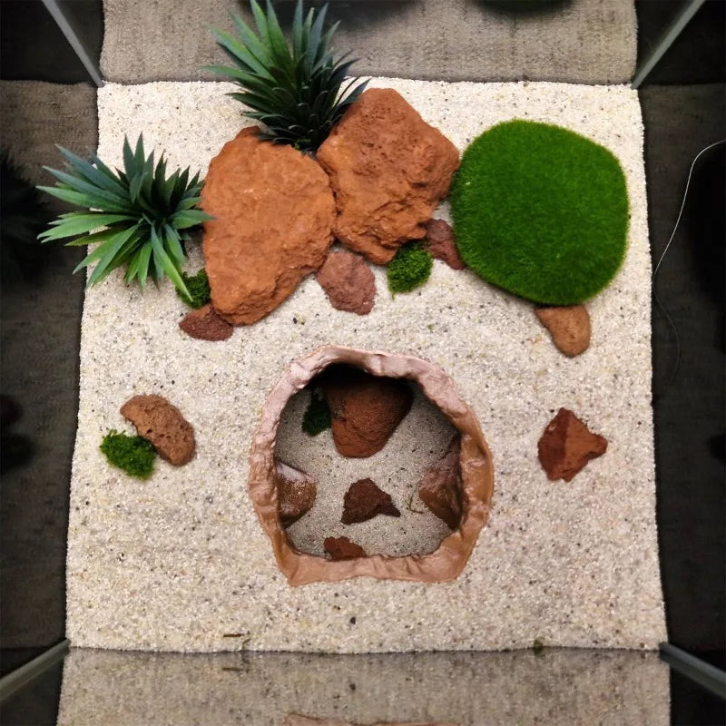 Realistic Cave Landscape Ornament - Multi-Use Hideaway for Fish Shrimp Turtle in Aquarium & Reptile Tank