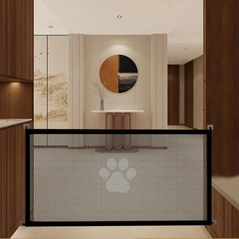 Dog Gate for Stairs Pet Gates for The House Dogs Screen Mesh Gate for Doorways Stairways With 4Pcs Hook Indoor Dog Safety Fence