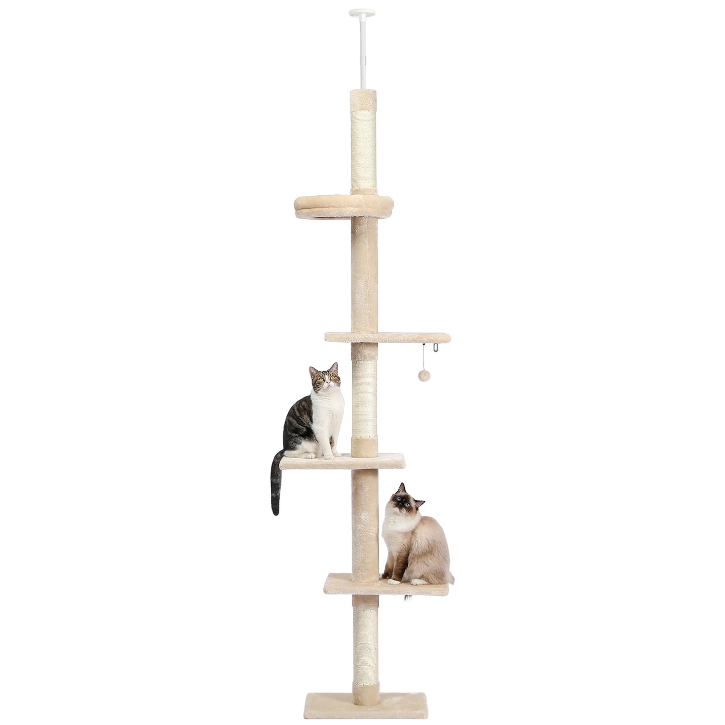 Adjustable Floor-to-Ceiling Vertical Cat Tree Tower Stable Tall Cat Climbing Tree Cat Kittens Cat Toy Suitable for Indoor Cats