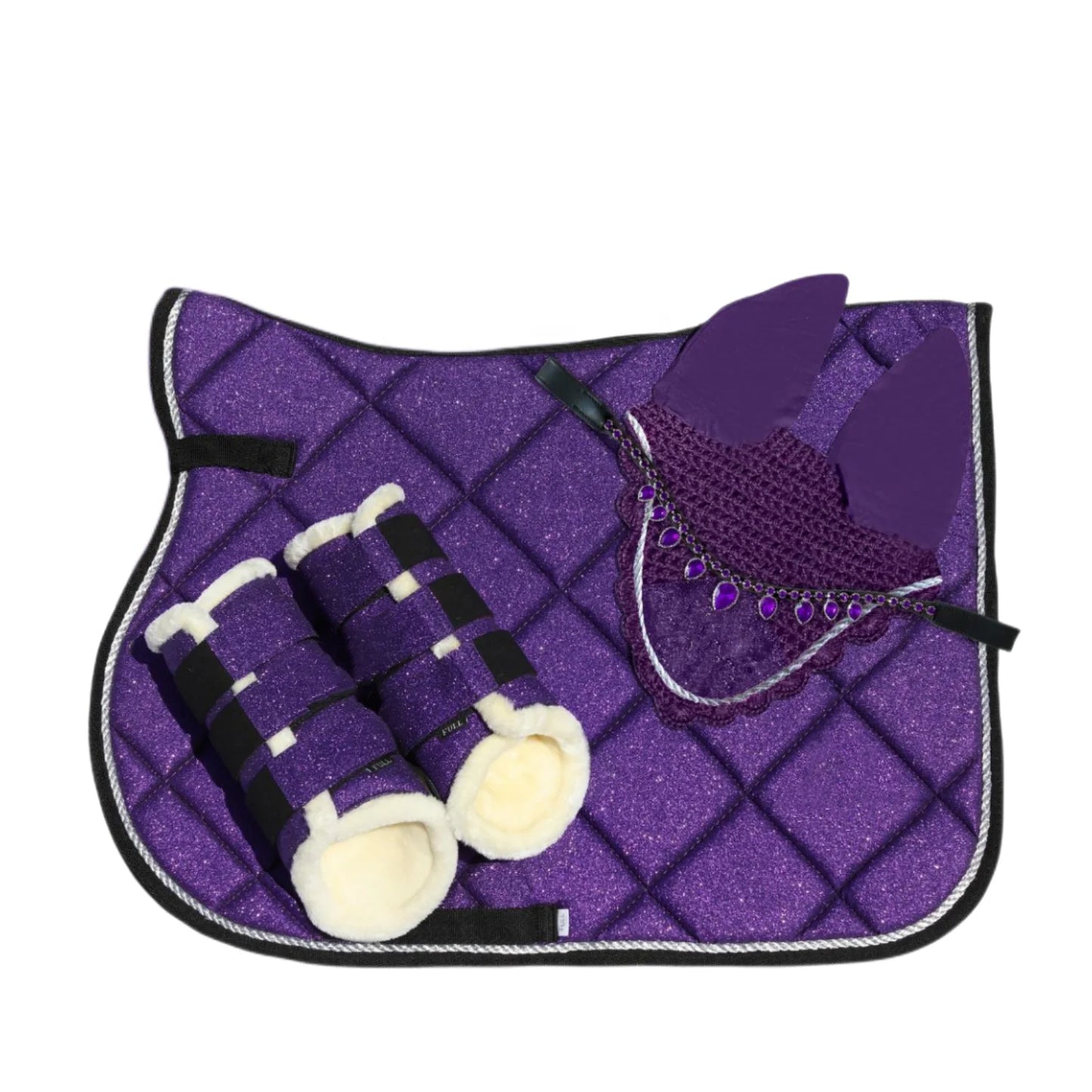 Custom  Amethyst Shining Sparkling  Horse Saddle Pad Breathable Cotton Inside Layer
