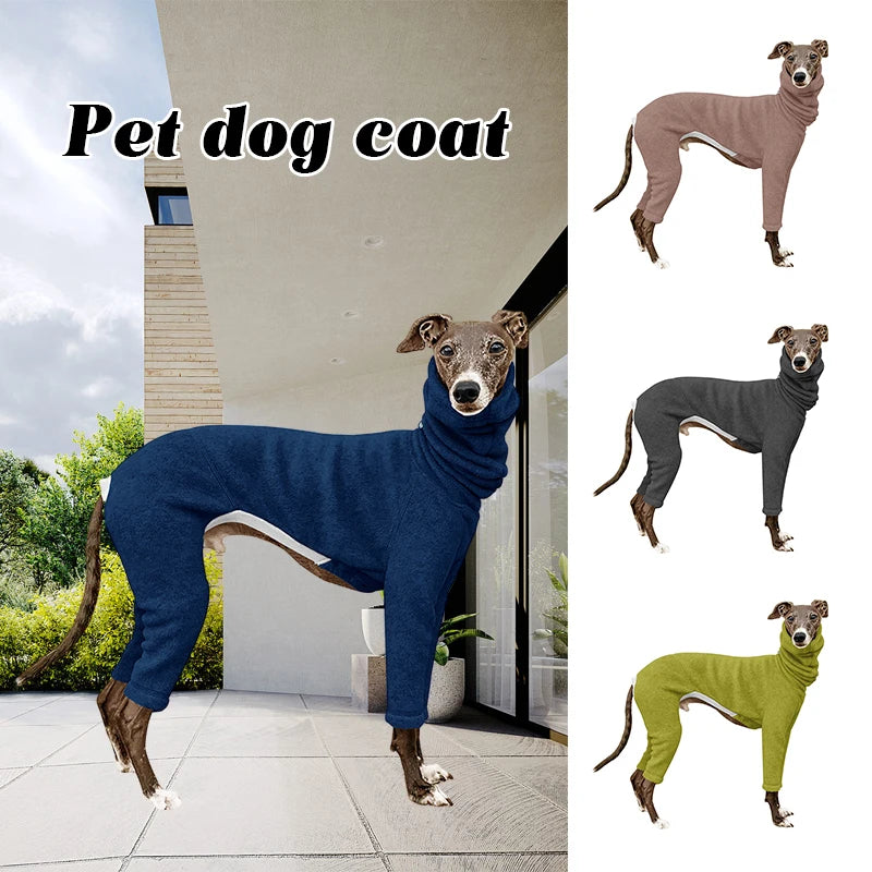 Turtleneck Pet Dog Clothes Jacket Whippet Italian Greyhound Dog Winter Stretch Overalls Pullover Jumpsuit For Big Dogs Costume