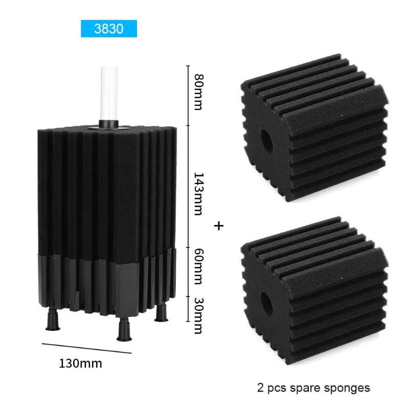 Big Aquarium Sponge Filter For Fish Tank Air Pump Skimmer Biochemical Sponge Filter With Media Ball Aquarium Bio Filter