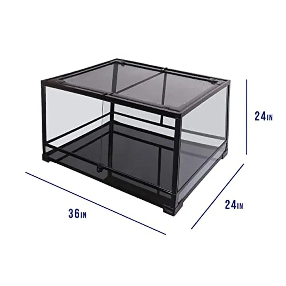 Large Deep Terrarium Lizards Easy Assembly Carolina Custom Cages 36Lx24Dx24H Key-Lock Security Waterproof Base Tempered Glass 89