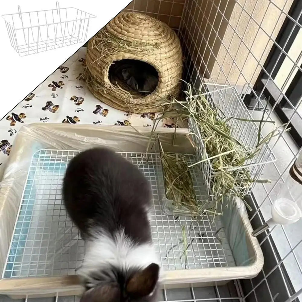 Guinea Pig Hay Holder 2Pcs  Metal Feeder Bunny Hay Feeder Grass Holder Small Animal Basket With Hooks For Ferret Bunny