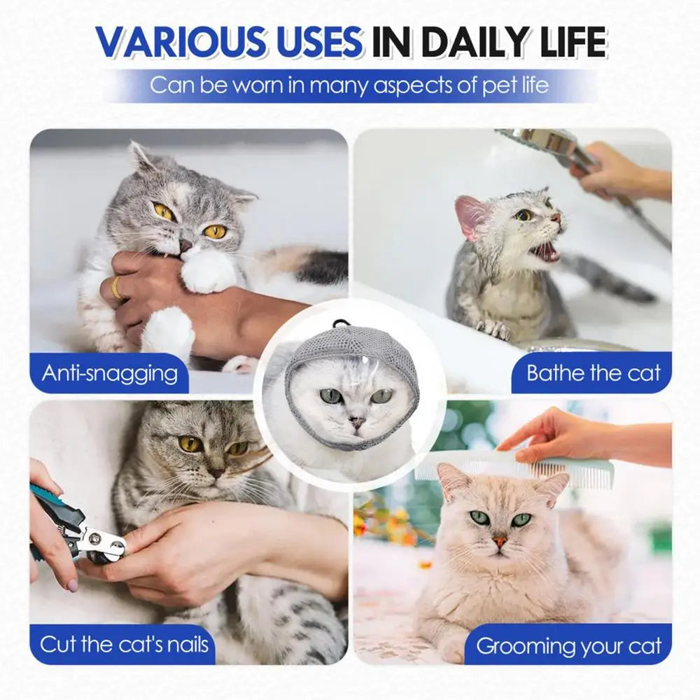 Cat Anti Bite Muzzles Breathable Cat Travel Tools Bath Grooming Supplies Adjustable Kitten Muzzles Anti Scratch Pet Supplies