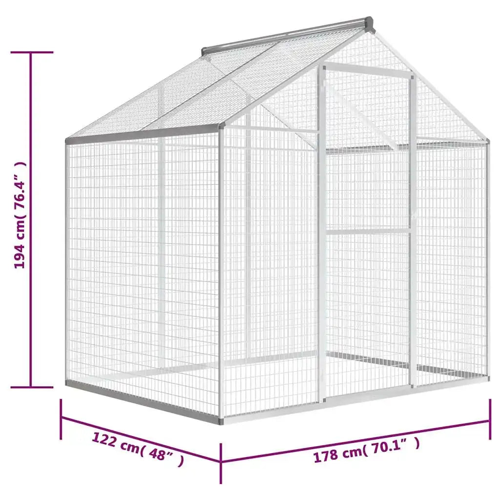 Outdoor aluminum aviary versatile bird home aluminum construction easy assembly  178x242x192 cm / 178x122x194 cm/183x178x194cm