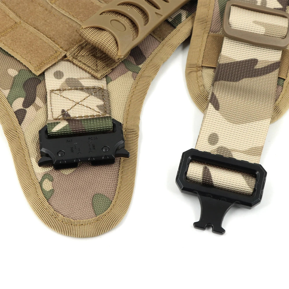 Military Large Dog Harness Collar Leash Bags Patches Set Malinois Training Vests Tactical Dogs Harnesses Accessories