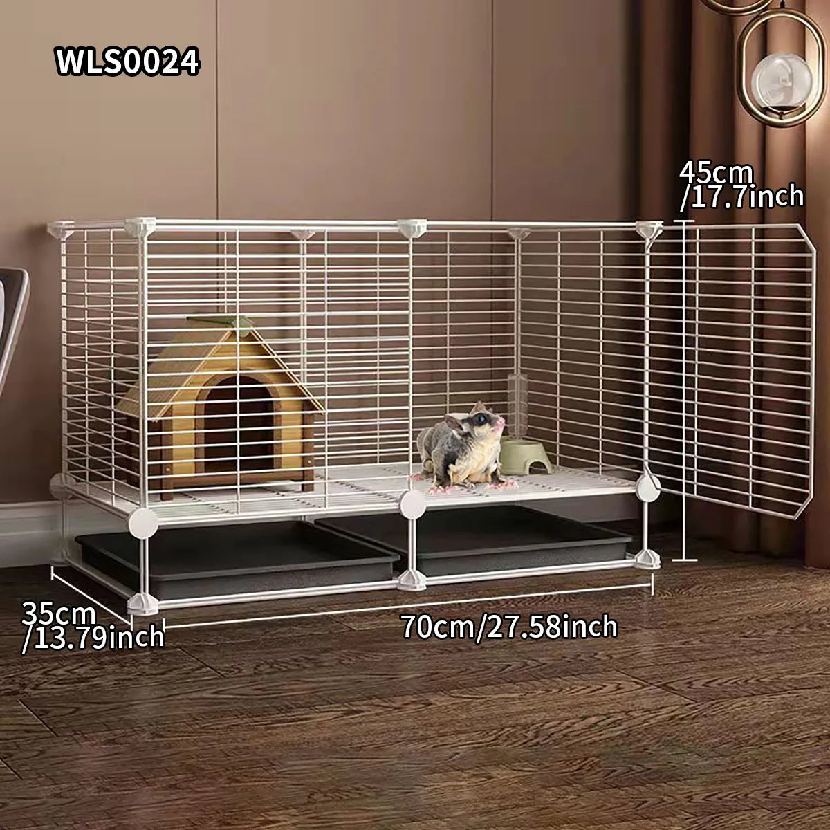 Small Animal Cage for Home Use  with Toilet, Large Rabbit Cage, Sugar Glider Breeding Squirrel Cage with Tray