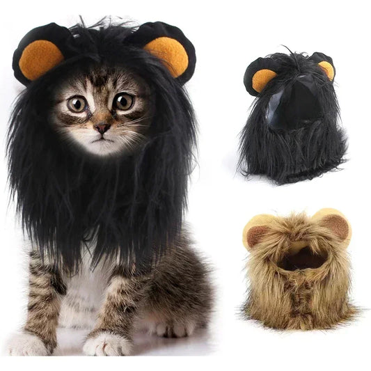 Cat Cosplay Dress Up Pet Hat Lion Mane for Cat Puppy Lion Wig Costume Party Decoration Halloween Christmas Cat Pet Supplies