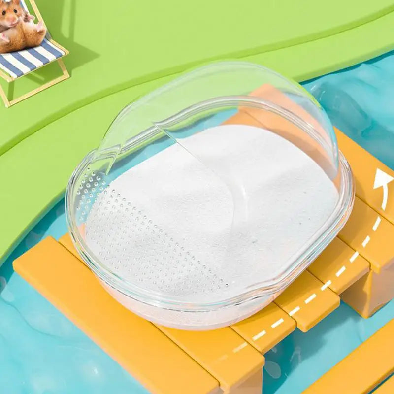 Hamster Sand Box Transparent Shower Room For Gerbil Large Transparent Hamster Toilet With Scoop Set Small Animals Cage