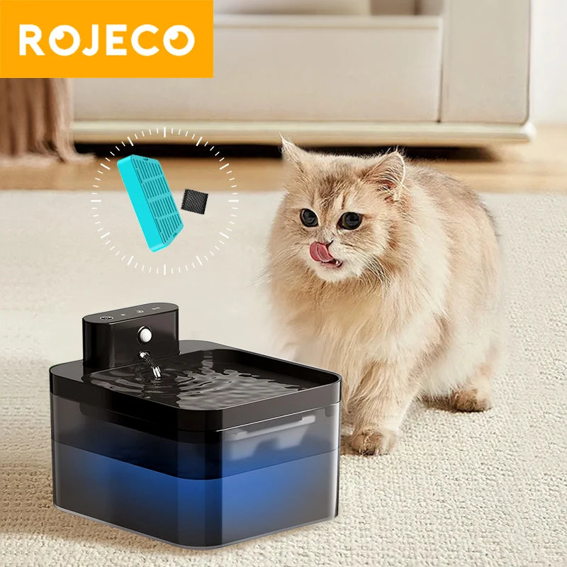 ROJECO Replaceable Water Fountain Filter For 2.2L Wireless Cat Water Fountain Filters Pet Water Purifier Filter Cat Accessories