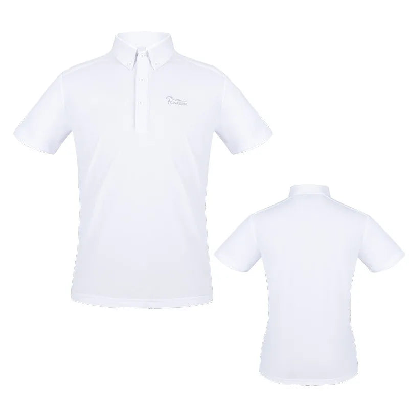 Kids riding horse T shirt white color competition equestrian children short sleeve coat boy rider equestrian equipment