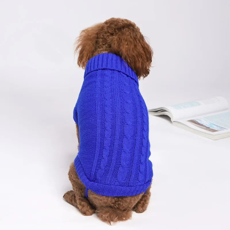 Knit Sweater Jumpsuit for Small Dogs, Monochromatic, Simple, Fashion, Warm, Thick, Pet Items, Winter