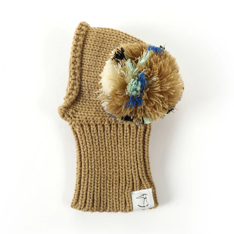 Cute Christmas Pet Hat with Ball, Warm Winter Hat, Puppy, Whippet, Greyhound, Bichon Frize, Schnauzer, Cute hat