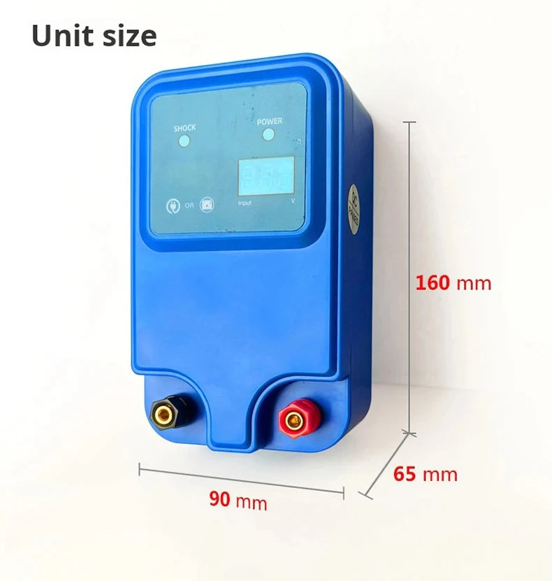 10km 1.5J Electric Fence Energizer Farm Animals Electronic Pulse Fence Controller for Cattle Sheep Livestock Pasture Fence Device 12V