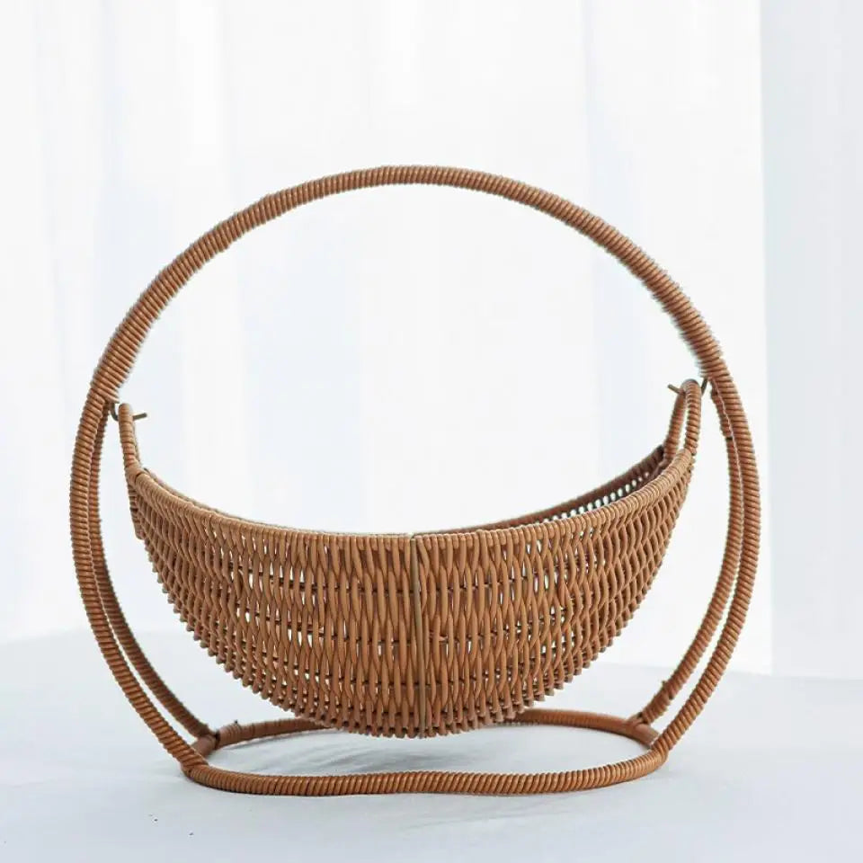 Faux-Woven Cat Bed Nest Cat Basket Cats Swing Hammock Waterproof Indoor Pet House Semi-Enclosed Cave Bed Pet Accessories