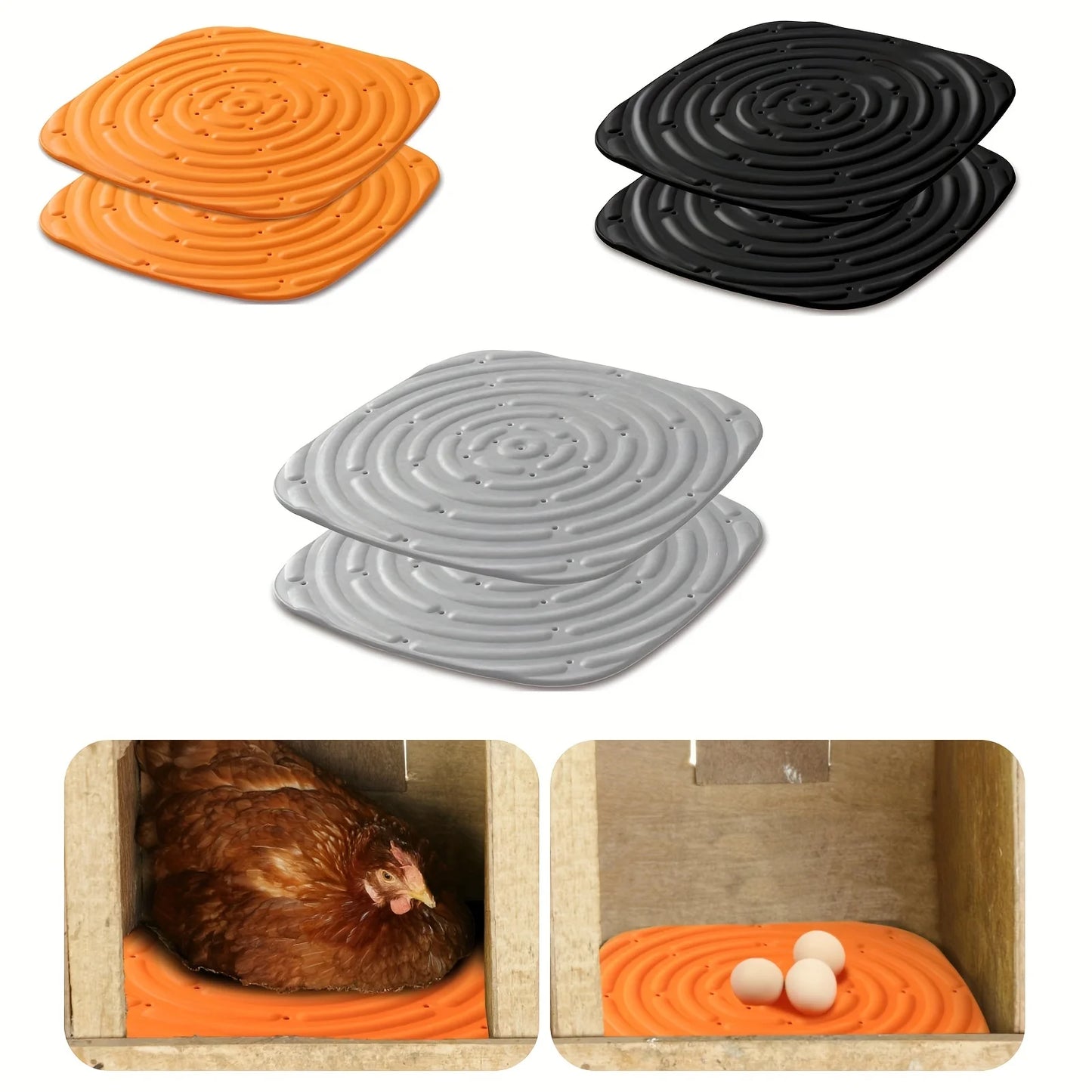 Soft & Durable 2pcs Washable Chicken Nesting Pads - Reusable Coop Liners for Portable Chicken Boxes