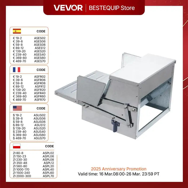 VEVOR Automatic Chicken Feeder 25 lbs Capacity Feeds 10 Chickens up to 11 Days Galvanized Steel Poultry Feeder