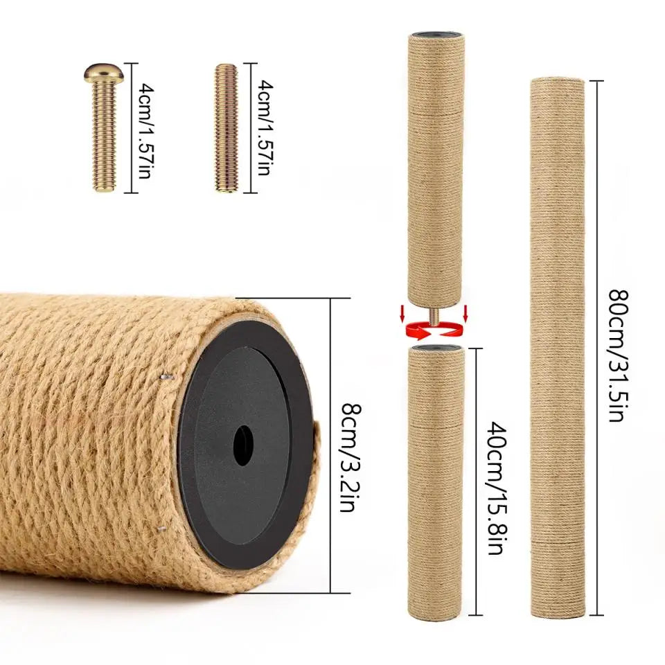 M8 Cat Tree Tower Scratching Post Replacement Set Refill Pole Parts for Kittens Tower Scratch Pole Accessories for Scratching
